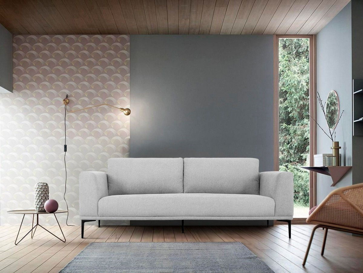 Black Legs Sofa - Light Gray