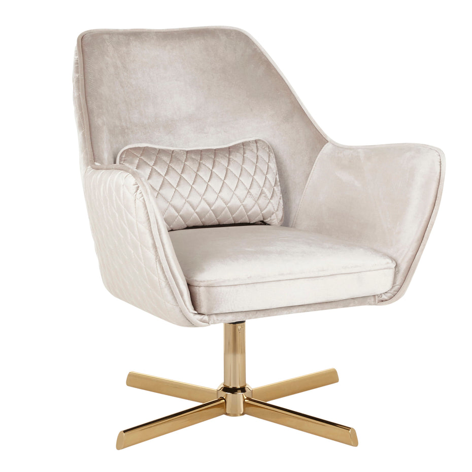 Diana - Contemporary Lounge Chair - Gold / Cream