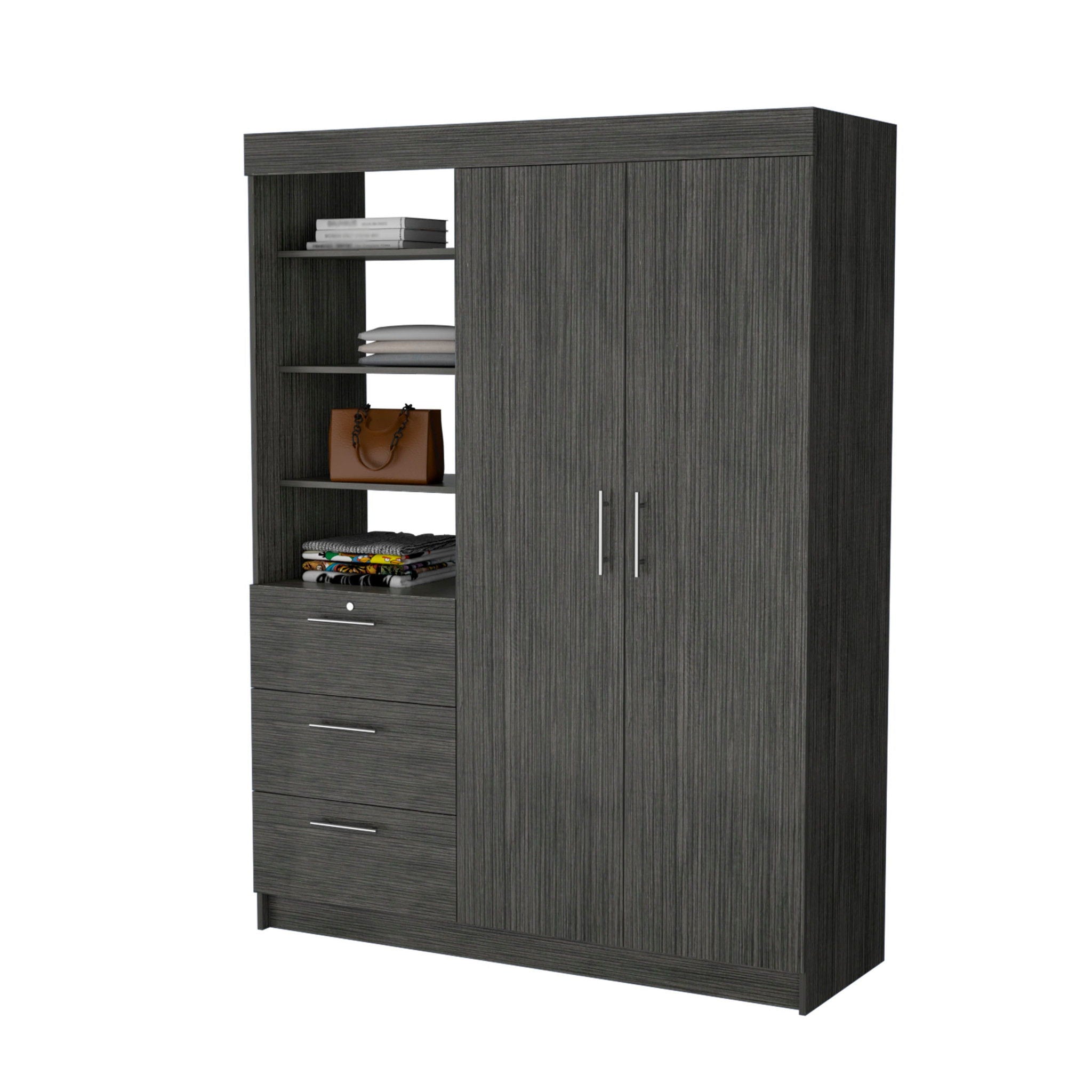 Three Drawer Combo Dresser - Gray