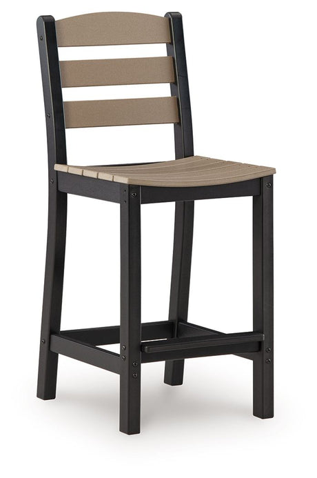 Shoreline Beach - Outdoor Counter Table And 2 Barstools (Set of 3) - Black / Beige - view 11