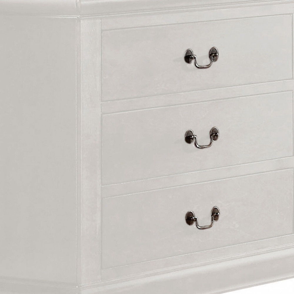 Six Drawer Double Dresser Wood - White