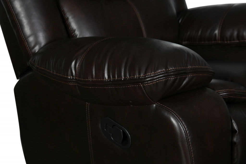 Faux Leather Love Seat Manual Reclining - Brown