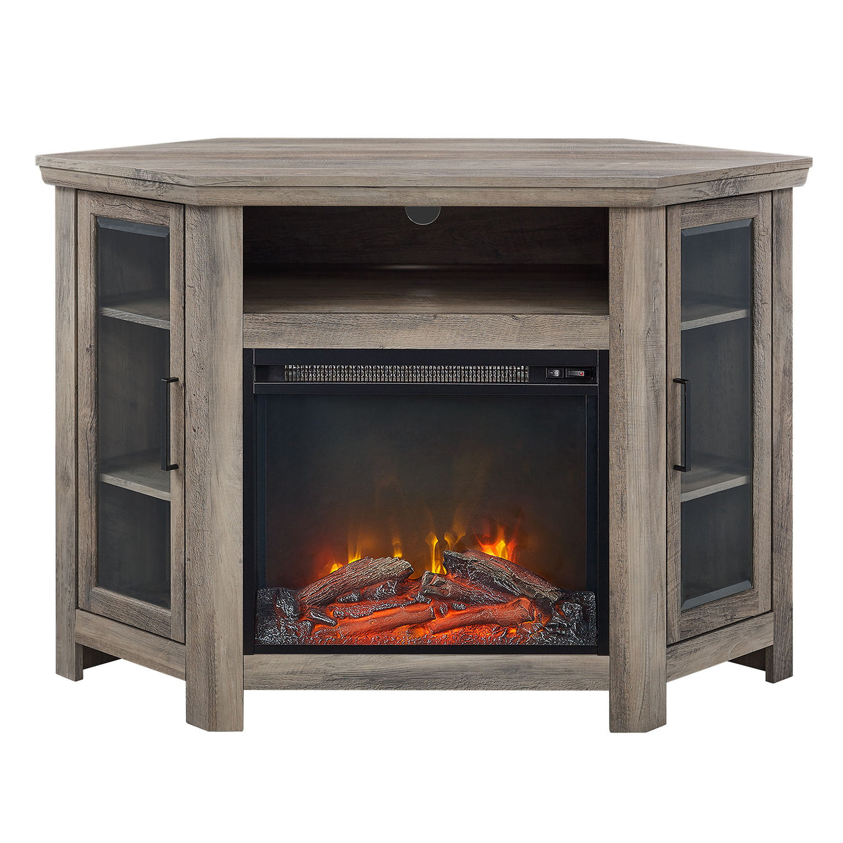 Classic Glass Door Fireplace TV Stand For Tvs Up To 55" by Walker Edison | Bel Furniture