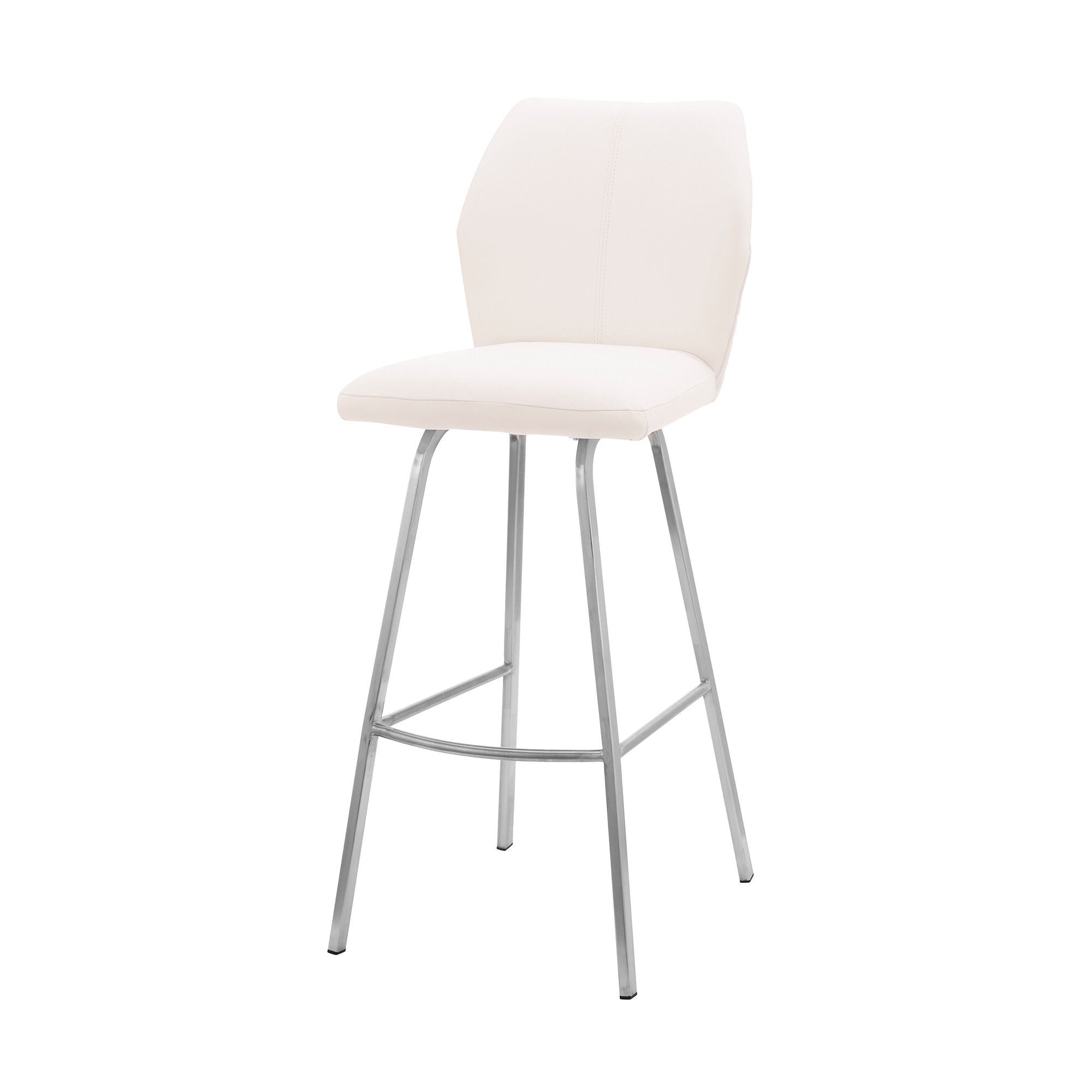 Counter Height Bar Chair - White / Silver