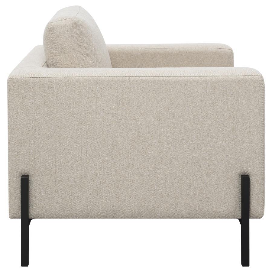 Tilly - Upholstered Track Arm Accent Chair - Oatmeal