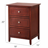 Dove Tailed Drawers 3 Drawer Nightstand