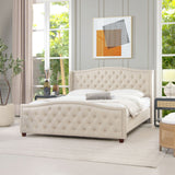 Fontana - Handcrafted Wingback Upholstered Platform Bed Frame by Jennifer Taylor Home | Bel Furniture