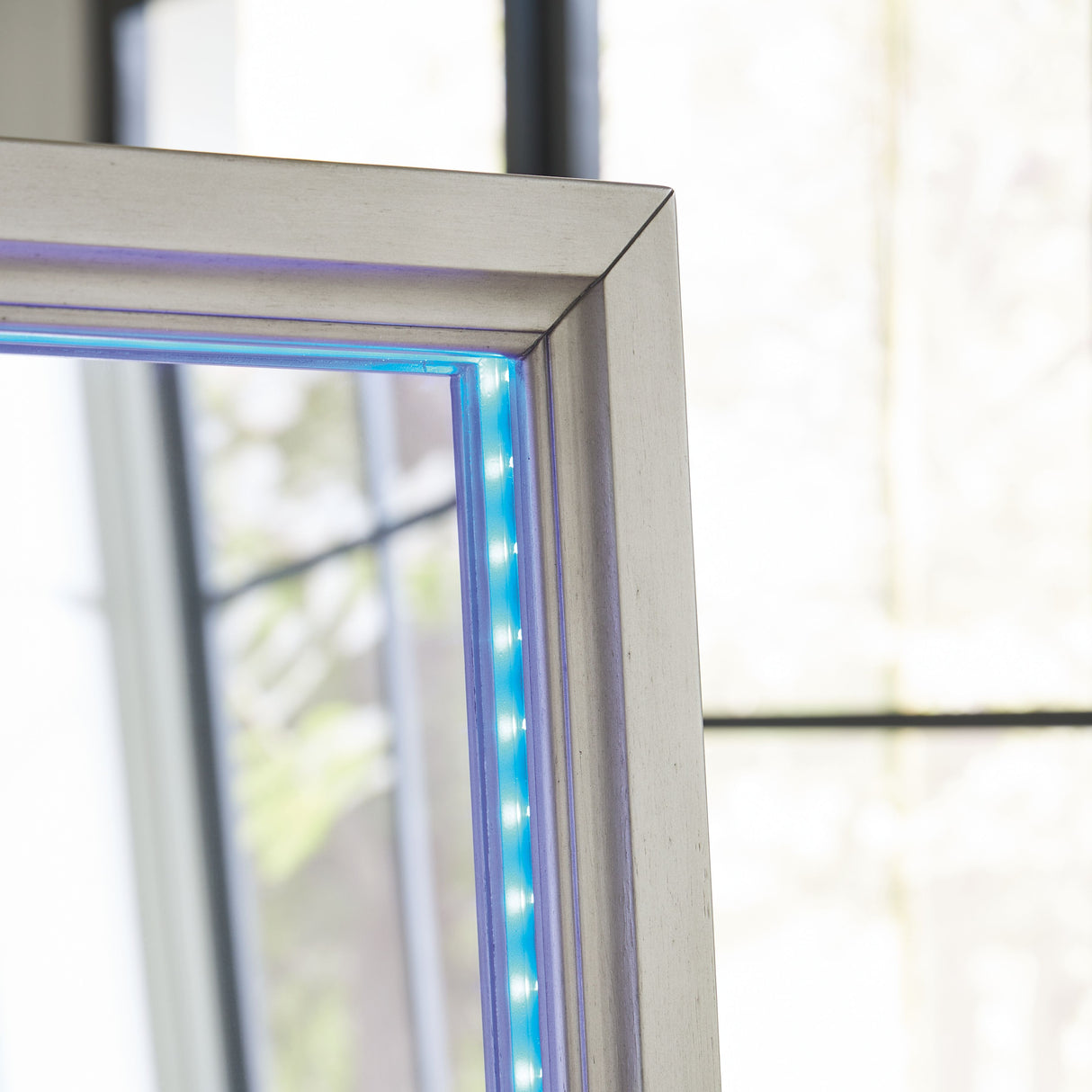 Evesen - Champagne - Floor Standing Mirror With Storage by Signature Design by Ashley® | Bel Furniture