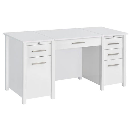 Dylan - 4-Drawer Lift Top Office Desk White by CoasterEssence | Bel Furniture