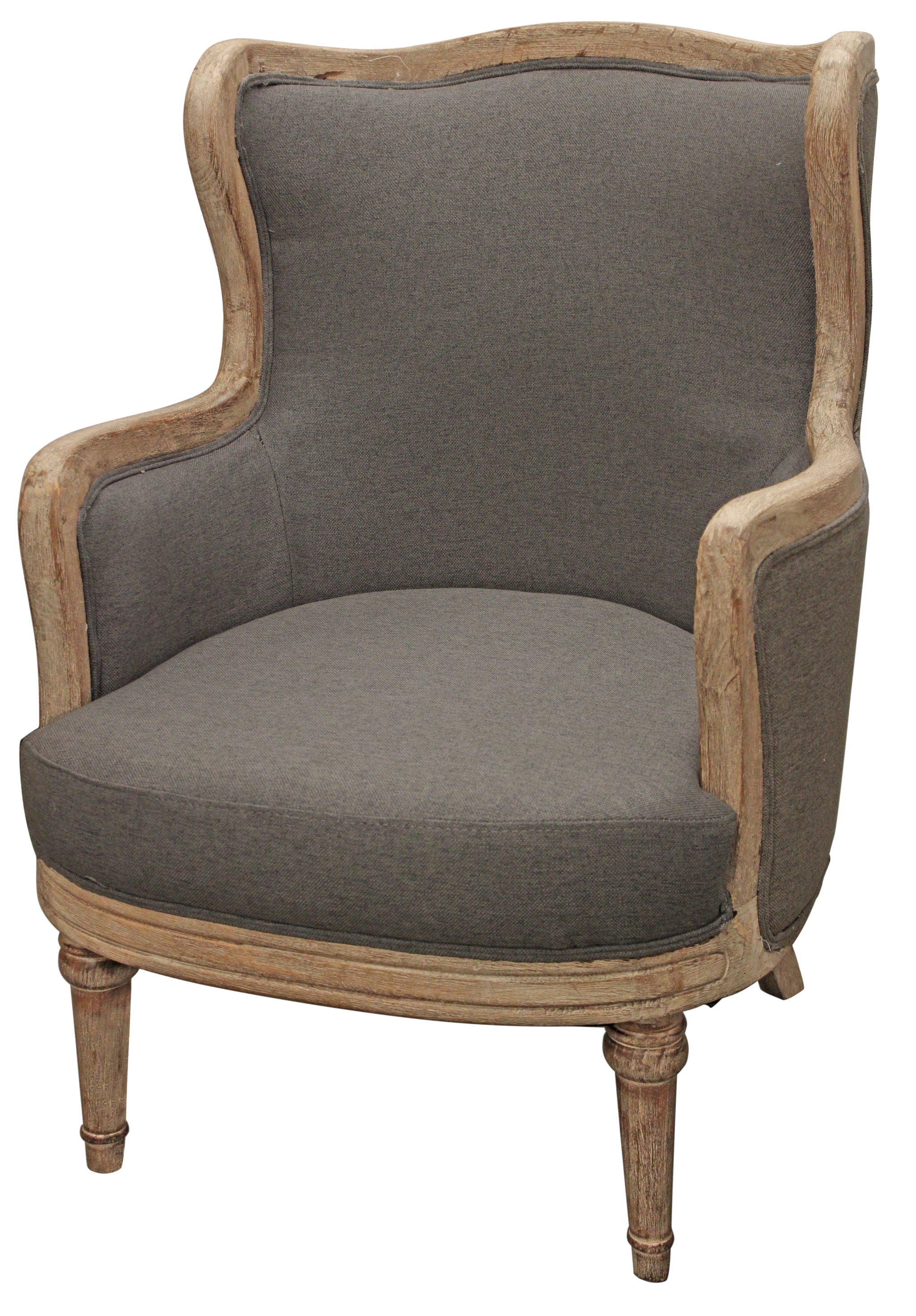 Linen Solid Color Arm Chair - Gray