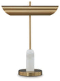 Rowleigh - Gold Finish / White - Marble Desk Lamp by Signature Design by Ashley® | Bel Furniture