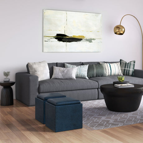 Rockwood - Upholstered Cube Storage Ottoman With Tray - view 45