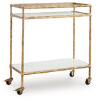 Plattfield - Bar Cart - Antique Gold Finish