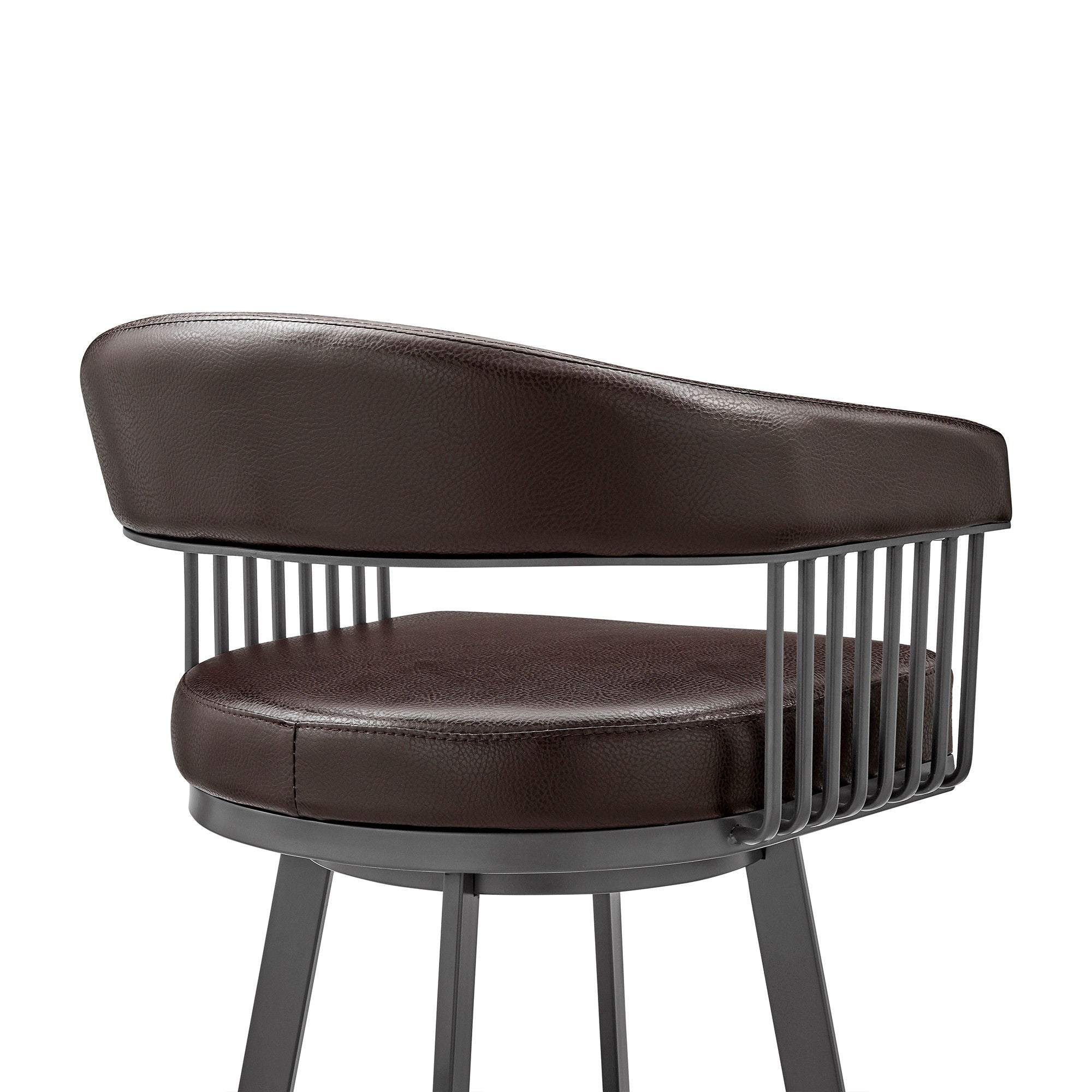 Swivel Low Back Counter Height Bar Chair - Chocolate And Gray