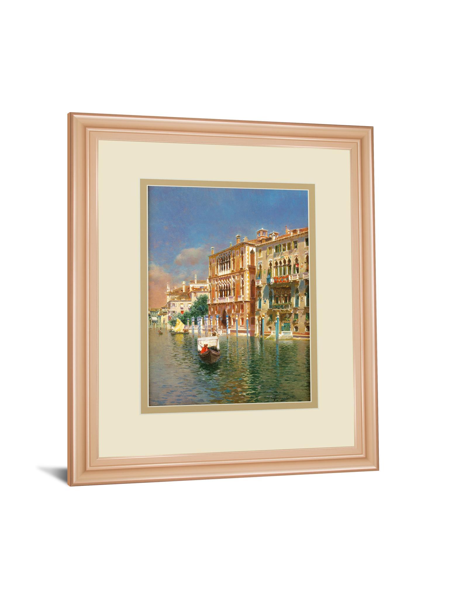 The Grand Canal, Venice By Rubens Santora - Framed Print Wall Art - Blue