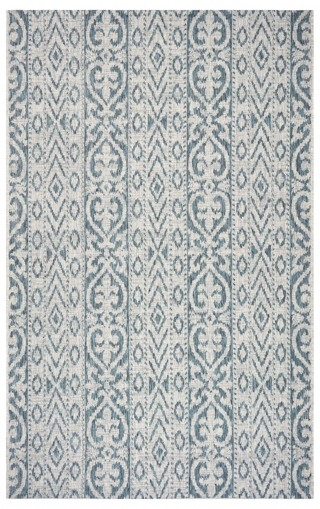 5' X 8' Indoor / Outdoor Area Rug - Blue / White