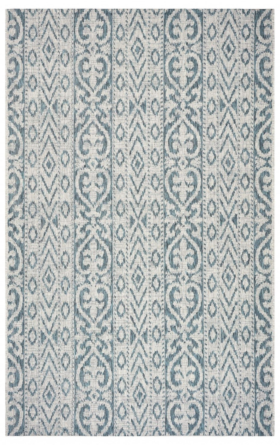 5' X 8' Indoor / Outdoor Area Rug - Blue / White