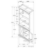 Hartshill - 3-Shelf Cabinet Bookcase - Burnished Oak