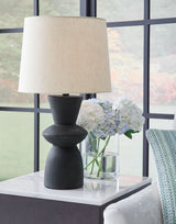 Scarbot - Distressed Black - Paper Table Lamp (Set of 2) by Signature Design by Ashley® | Bel Furniture