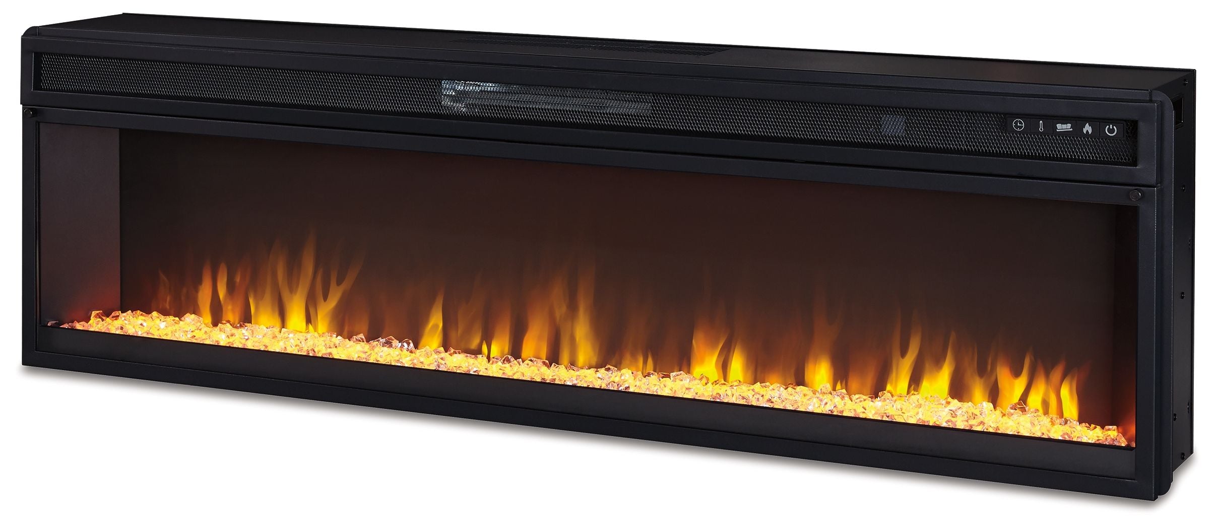 Entertainment - Black - Wide Fireplace Insert