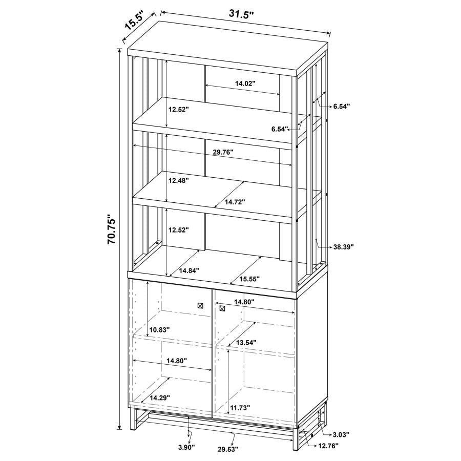 Millbrook - 2 Door Storage Bookshelf - Rustic Oak