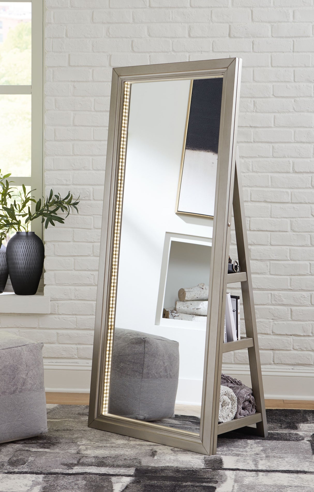 Evesen - Floor Standing Mirror/Storage by Signature Design by Ashley® | Bel Furniture