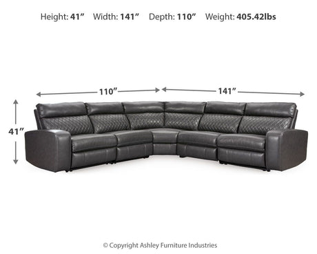 Samperstone - Power Reclining Sectional - view 17