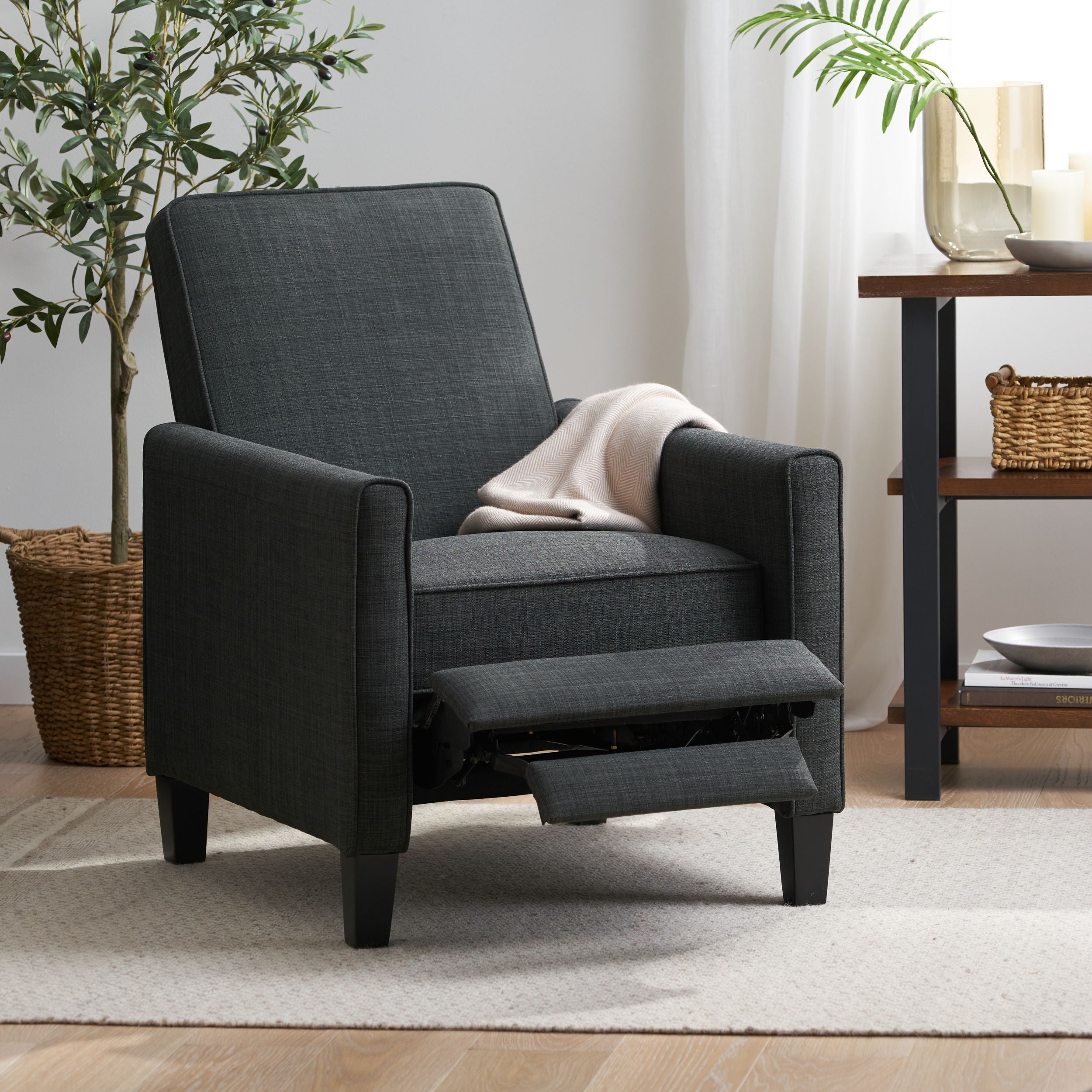 Linen Push Back Chair For Elegant Home