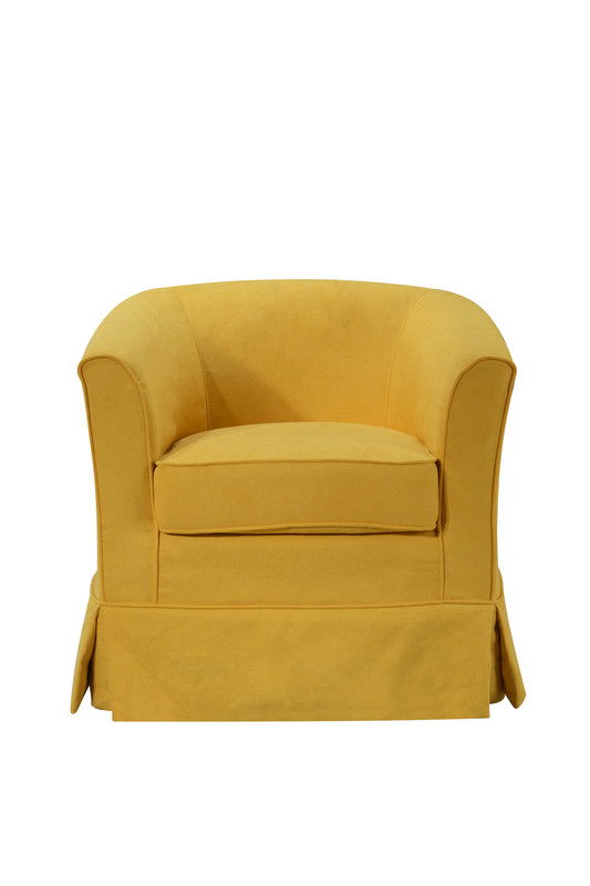 Tucker - Woven Fabric Swivel Barrel Chair by Lilola Home | Bel Furniture