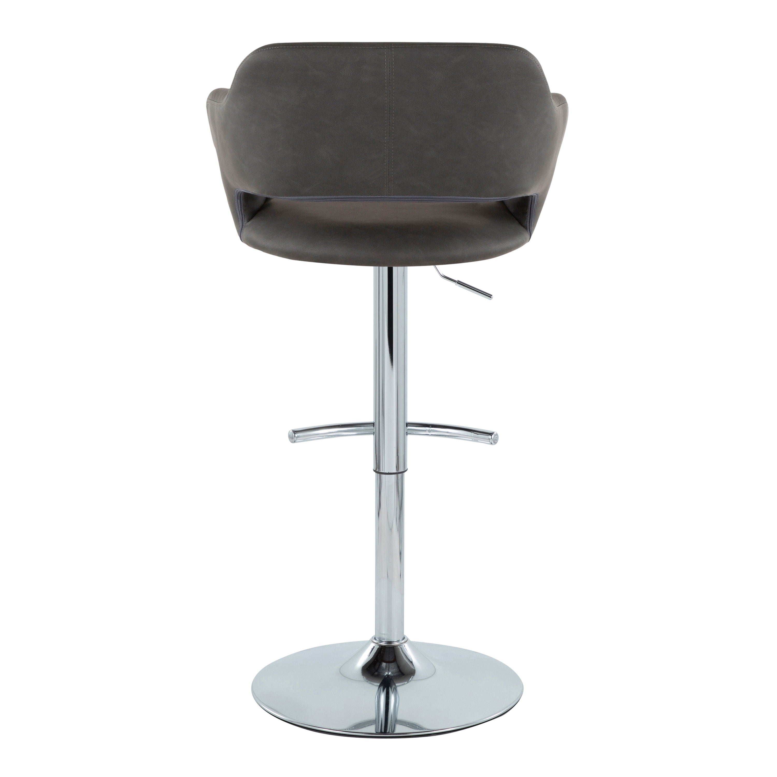 Margarite - Contemporary Ajustable Barstool With Swivel With Rounded T Footrest (Set of 2)