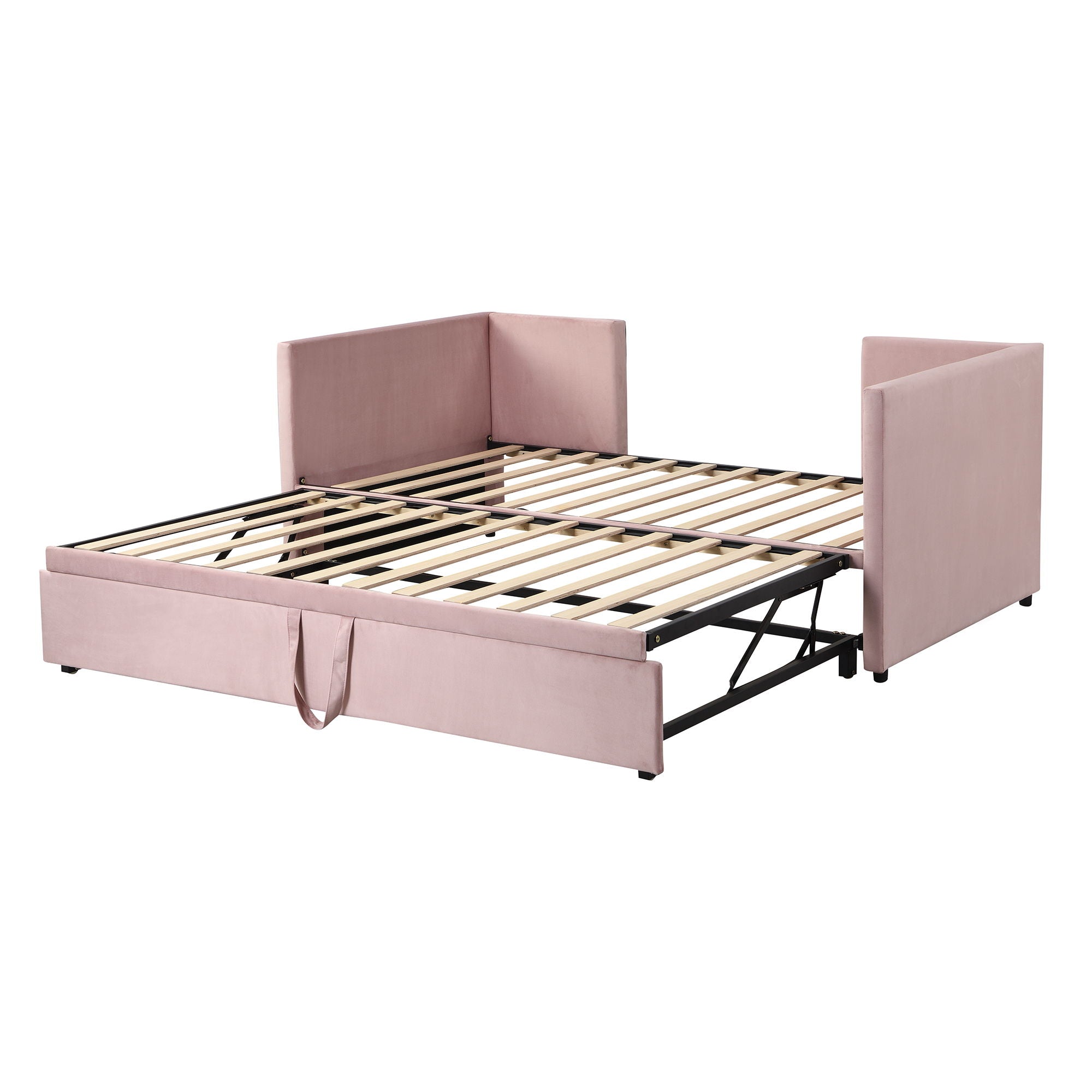 Twin Size Upholstered Daybed With Pop Up Trundle