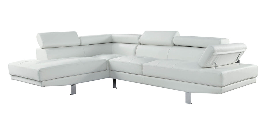 Polyurethane L Shaped Two Piece Sofa And Chaise - Cream