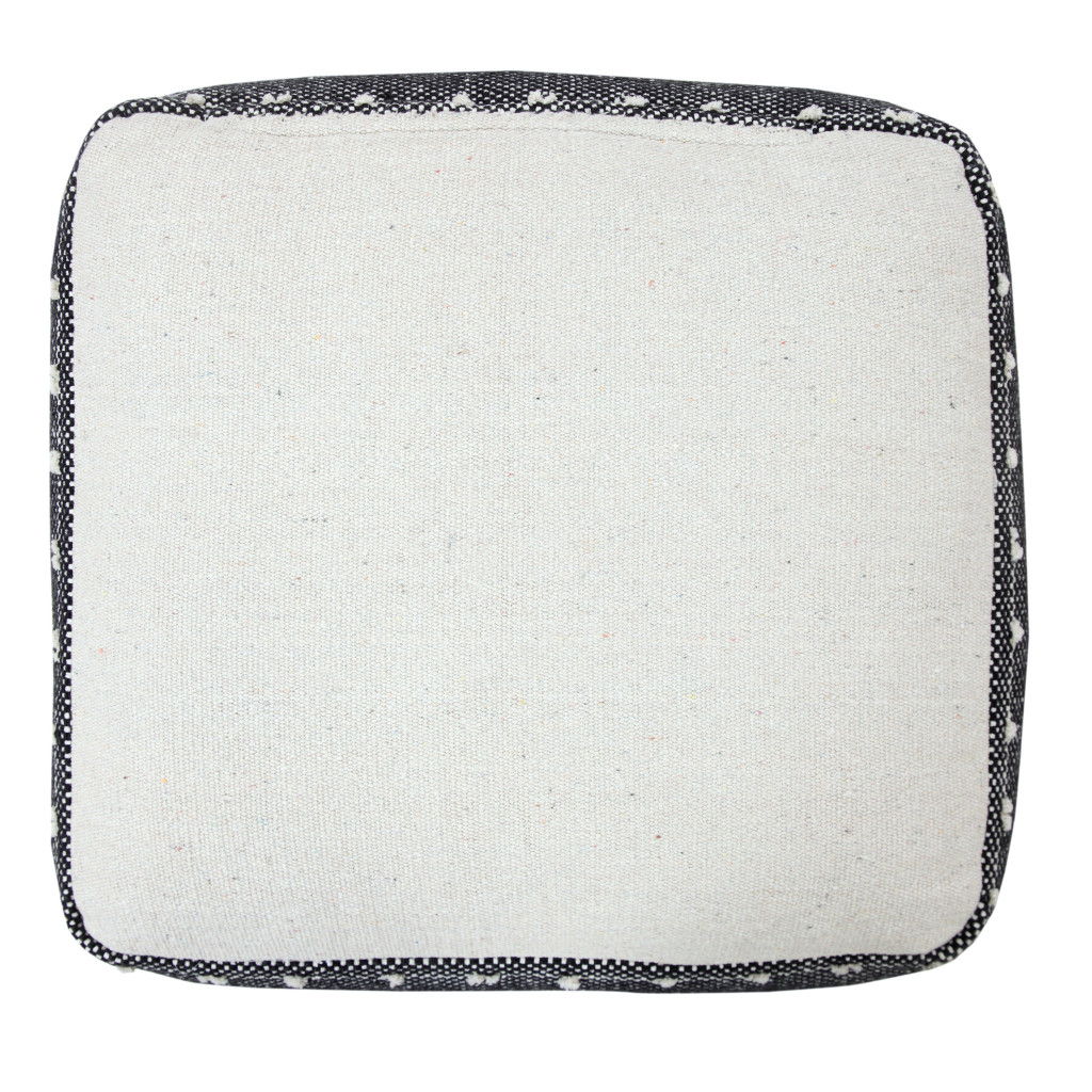 Cotton Ottoman Square - White / Black