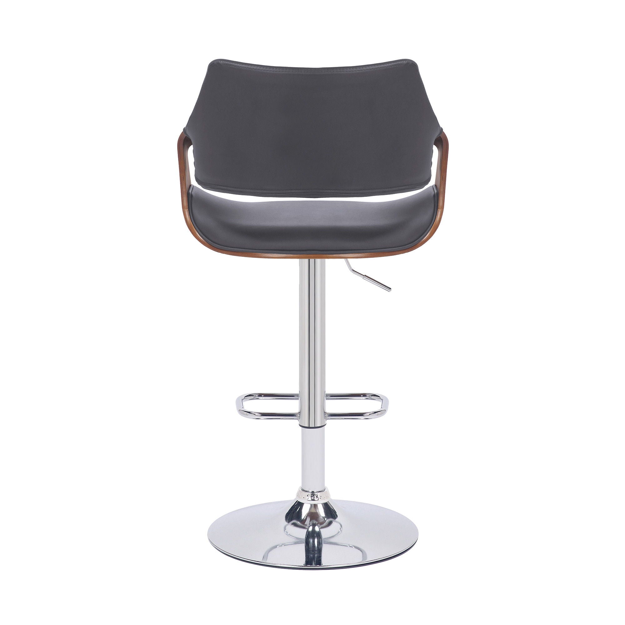 45" Swivel Adjustable Height Bar Chair - Gray / Silver