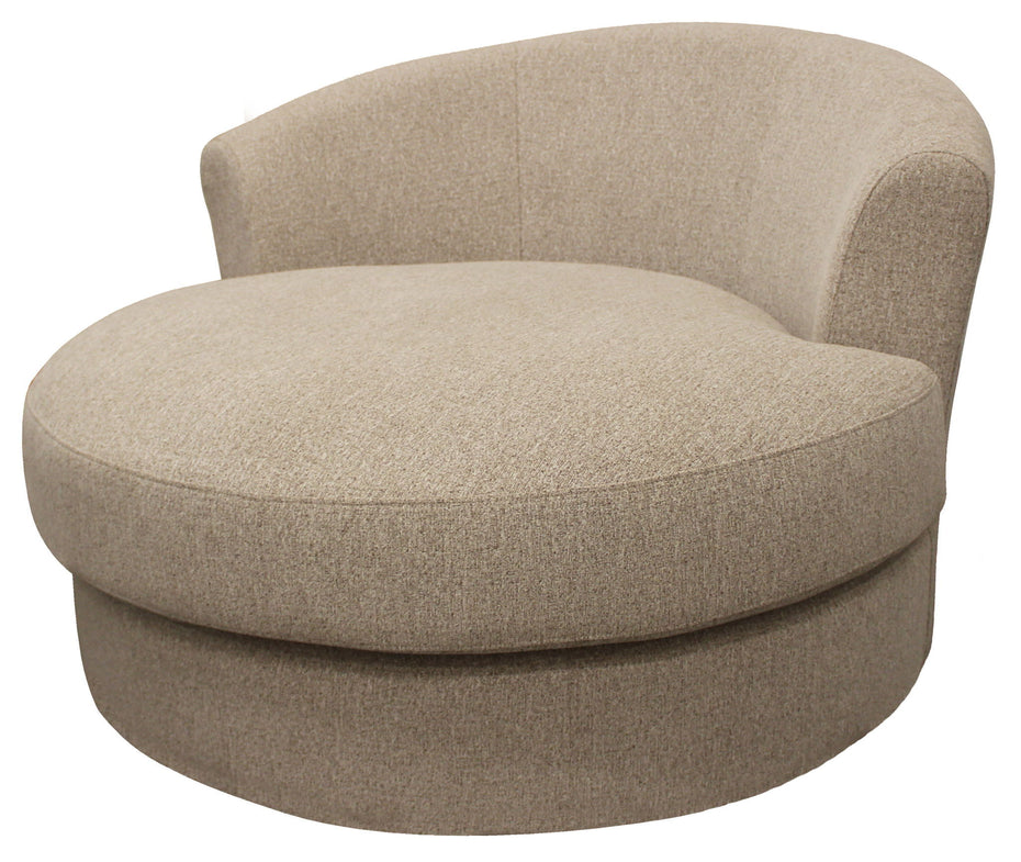 Linen Solid Color Swivel Barrel Chair - Sand