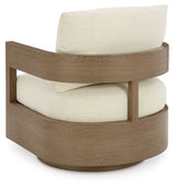 Serene Bay - Dark Brown / White - Swivel Glider Chair With Cushion by Signature Design by Ashley® | Bel Furniture