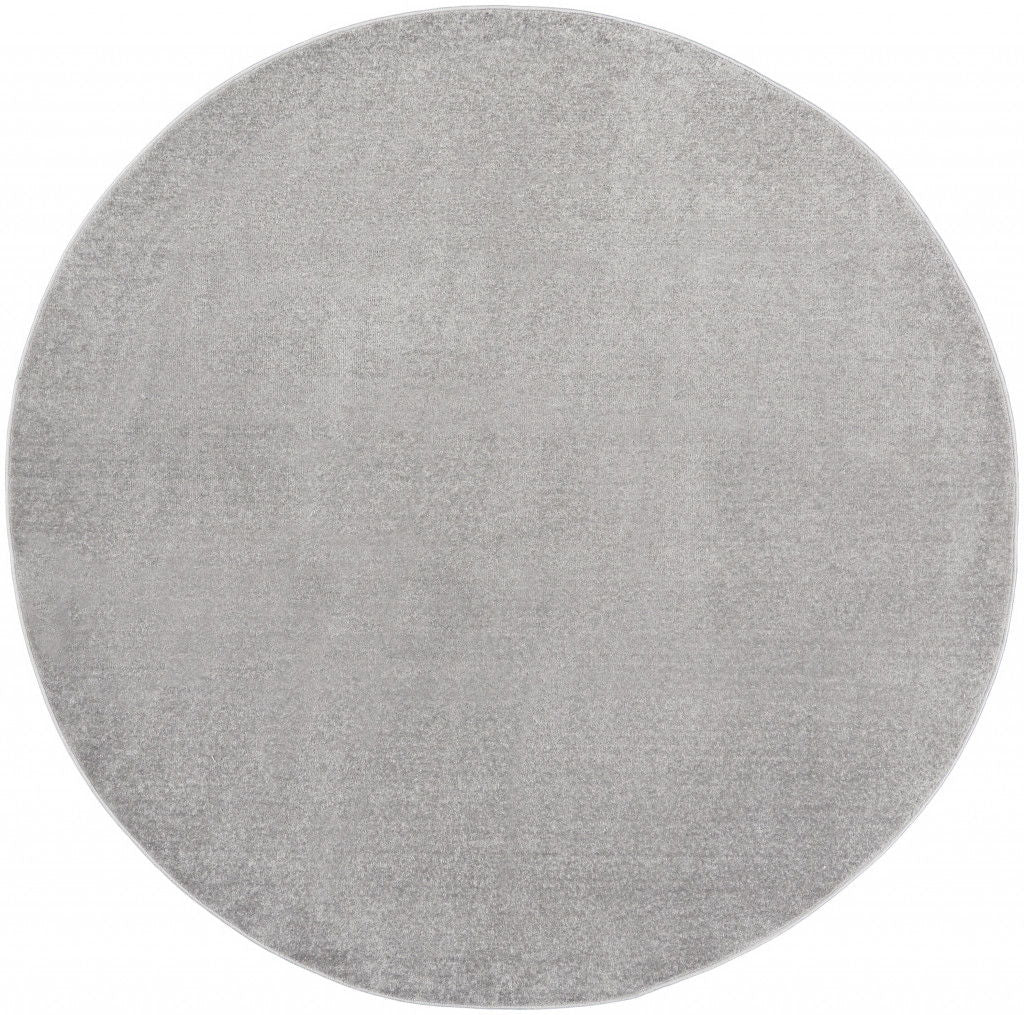 8' X 8' Round Non Skid Indoor / Outdoor Area Rug - Silver Gray