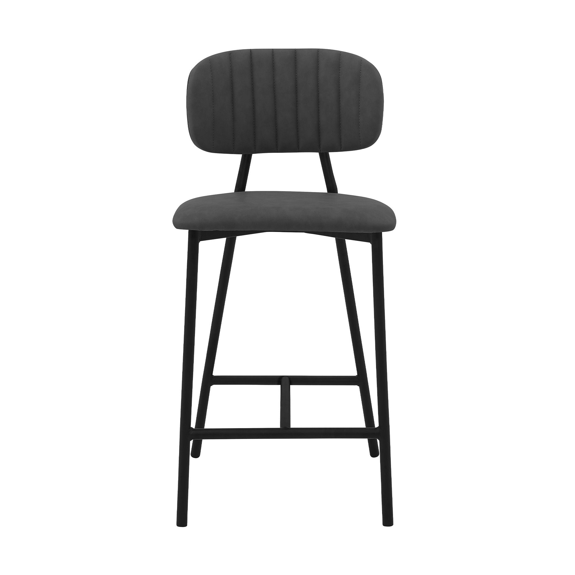 37" Low Back Counter Height Bar Chair - Gray / Black