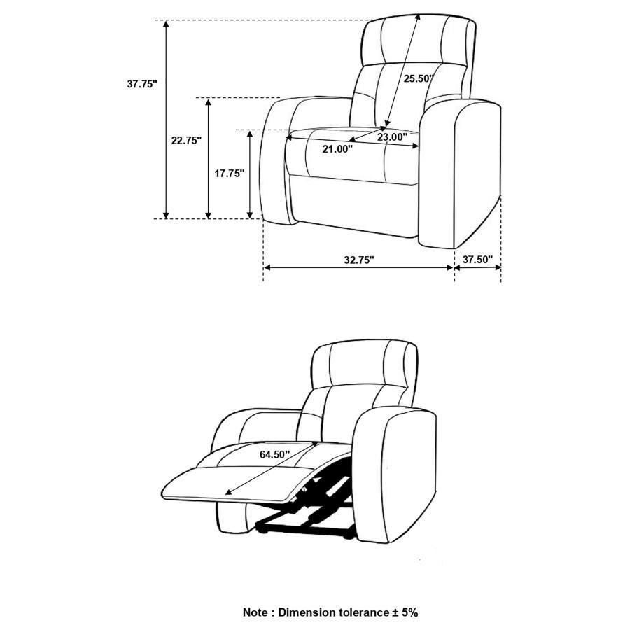 Cyrus - Upholstered Track Arm Recliner - Black