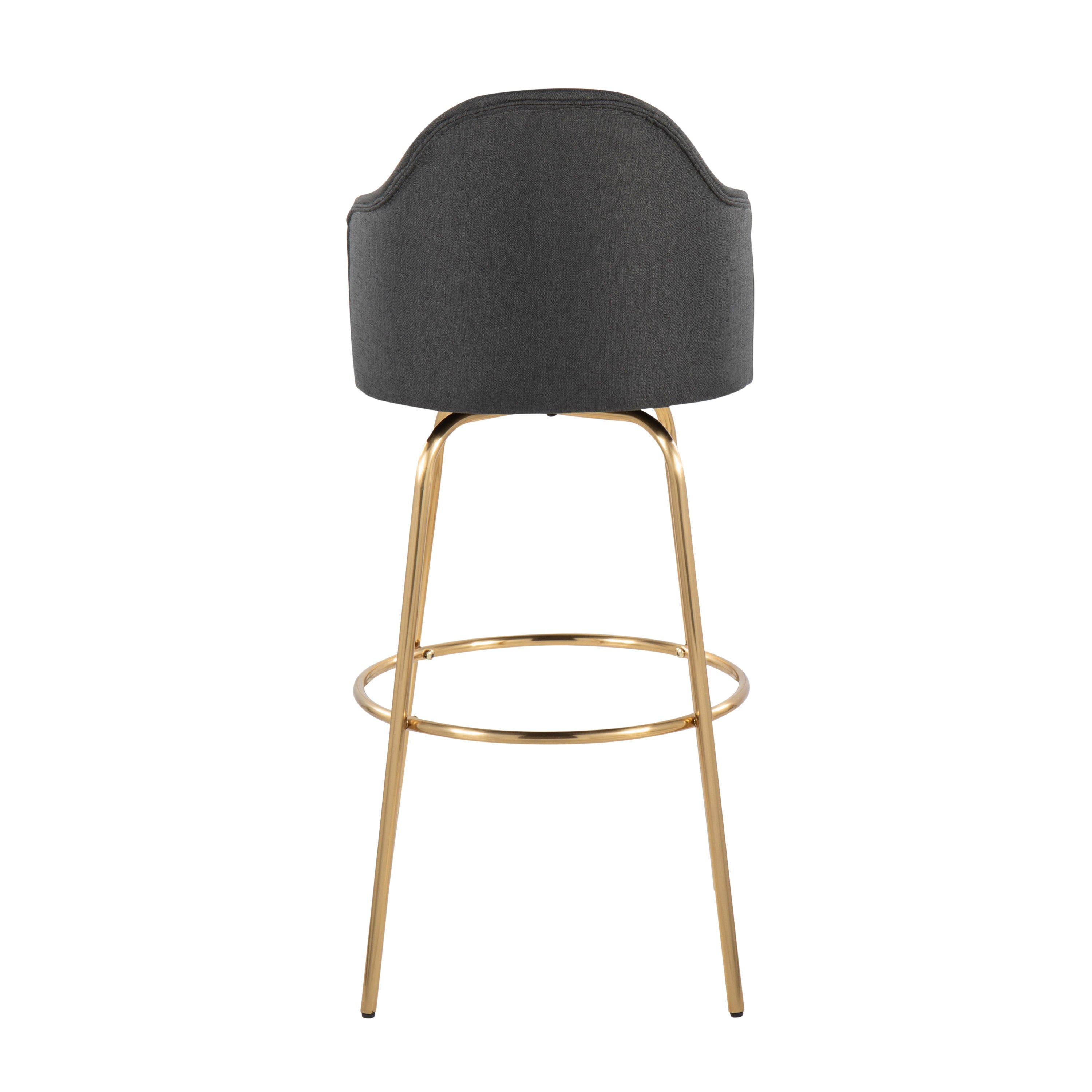 Ahoy - Contemporary Fixed Height Bar Stool & Round Footrest (Set of 2)