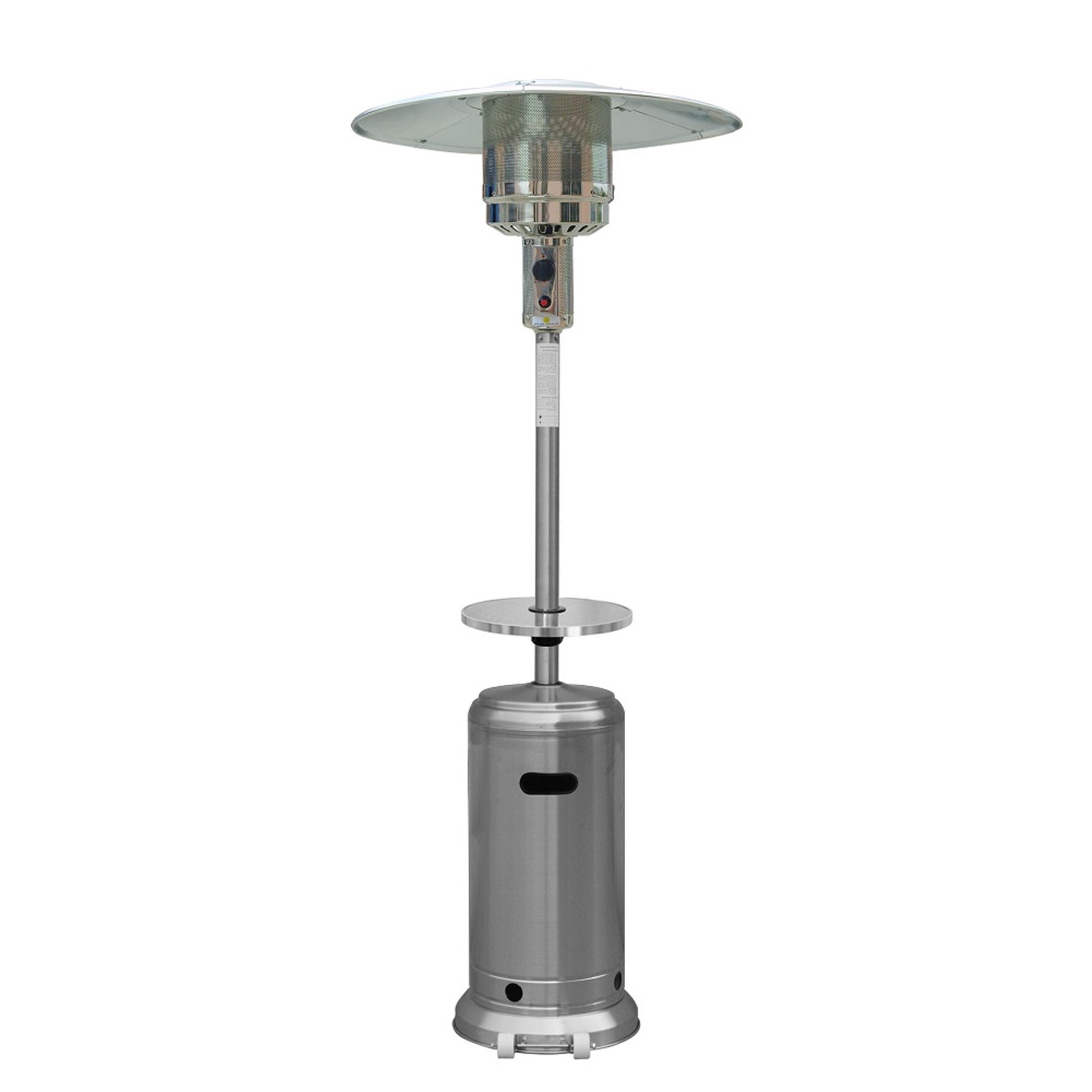 48000 Btu Steel Propane Cylindrical, Pole Standing Patio Heater - Silver