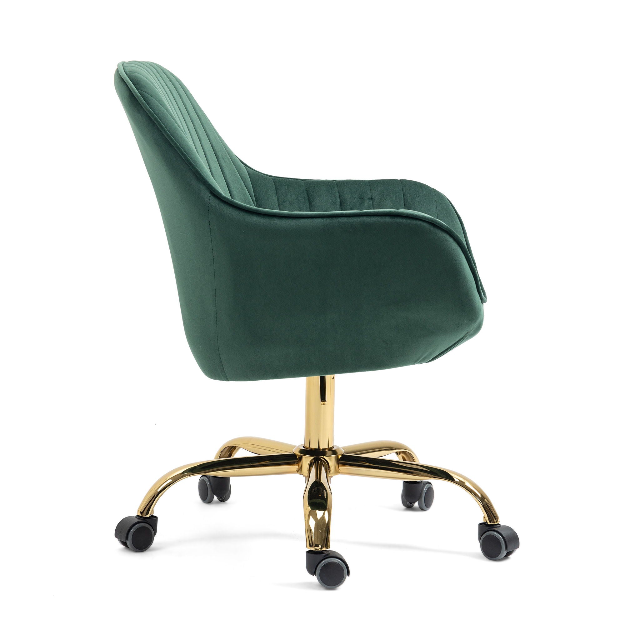 Swivel Chair With High Back, Adjustable Working Chair With Golden Base