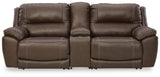 Dunleith - Power Reclining Sectional Dark Brown 3 Pc. Power Reclining Loveseat With Console by Signature Design by Ashley® | Bel Furniture