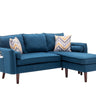 Mia - Sectional Sofa Chaise With USB Charger And Pillows Blue by Lilola Home | Bel Furniture