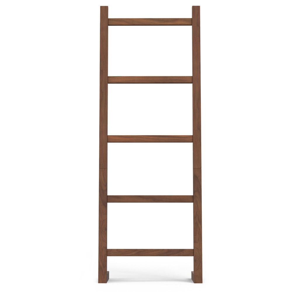 Bray - Bath Towel And Blanket Ladder Shelf - Natural Walnut by Simpli-Home | Bel Furniture