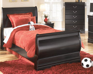 Huey Vineyard - Sleigh Bed Black by Signature Design by Ashley® | Bel Furniture