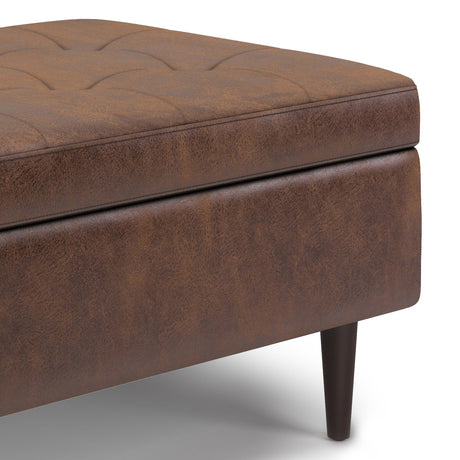 Shay - Large Square Coffee Table Storage Ottoman Mid-Century Style - view 43