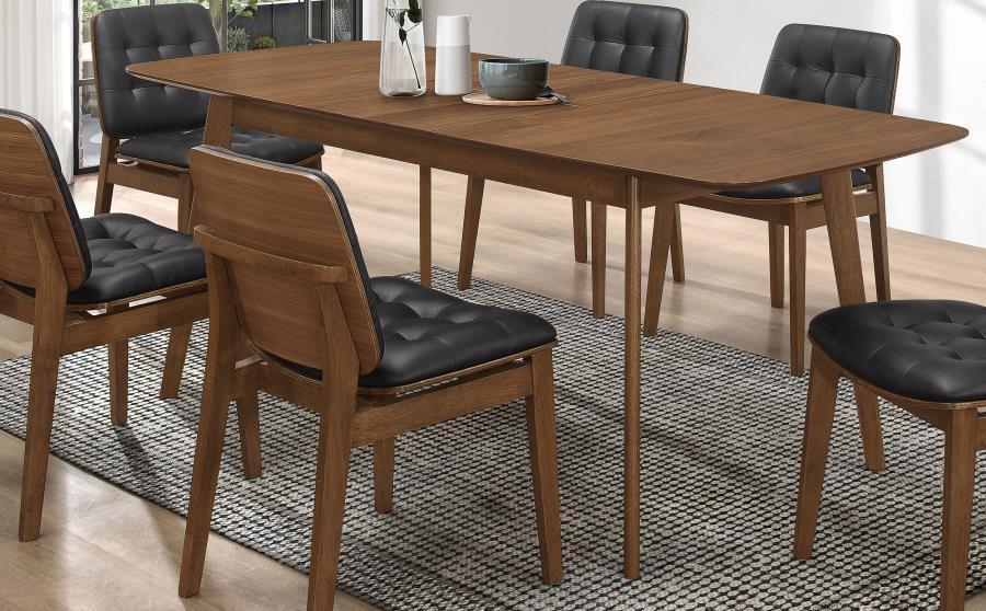 Redbridge - Extension Leaf Dining Table - Natural Walnut by CoasterEveryday | Bel Furniture