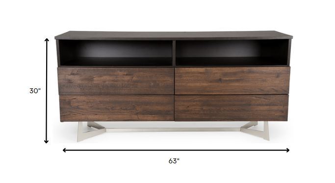 Oak Dresser Or TV Stand - Dark Aged