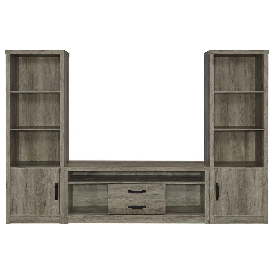 Burke - 3-Shelf Engineered Wood Media Tower - Gray Driftwood by Coaster Fine Furniture | Bel Furniture